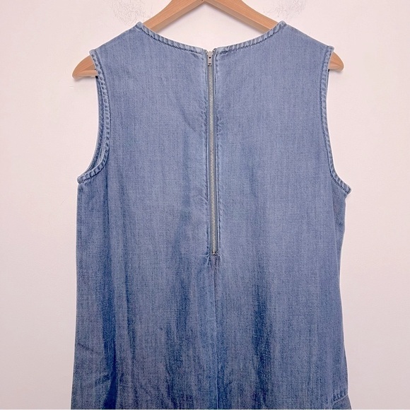 Cloth & Stone Tencel Denim Drop Waist Asymmetrical Sleeveless Shift Dress - Picture 7 of 11